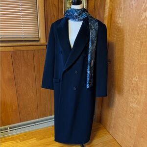 Vintage 100% wool Alorna coat dark blue L